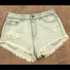 Distressed cut off jean shorts